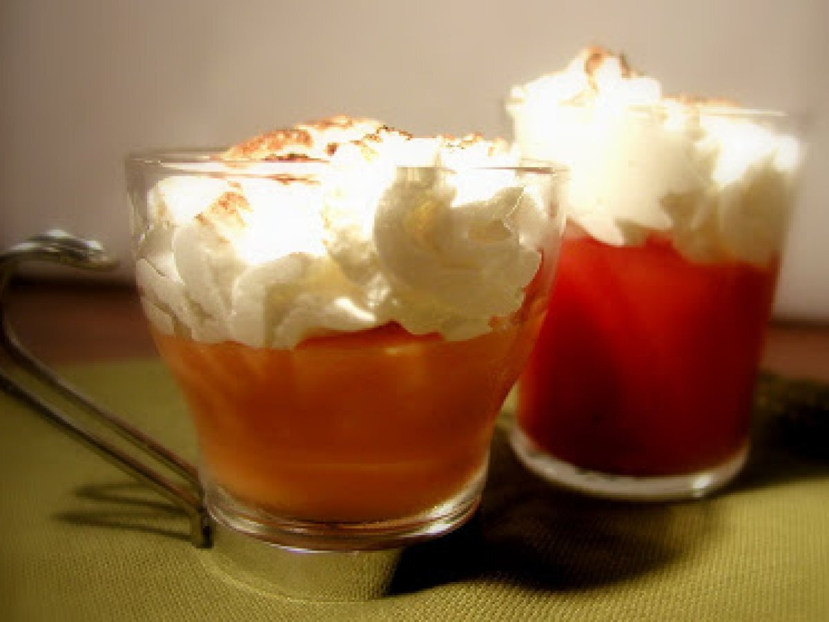 Crema di papaya con meringa al cocco