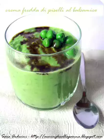 Crema fredda di piselli al balsamico