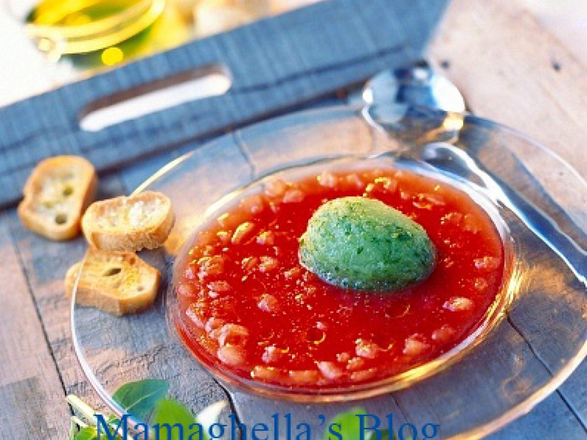 Crema fredda di pomodoro e crema di cetrioli senza glutine