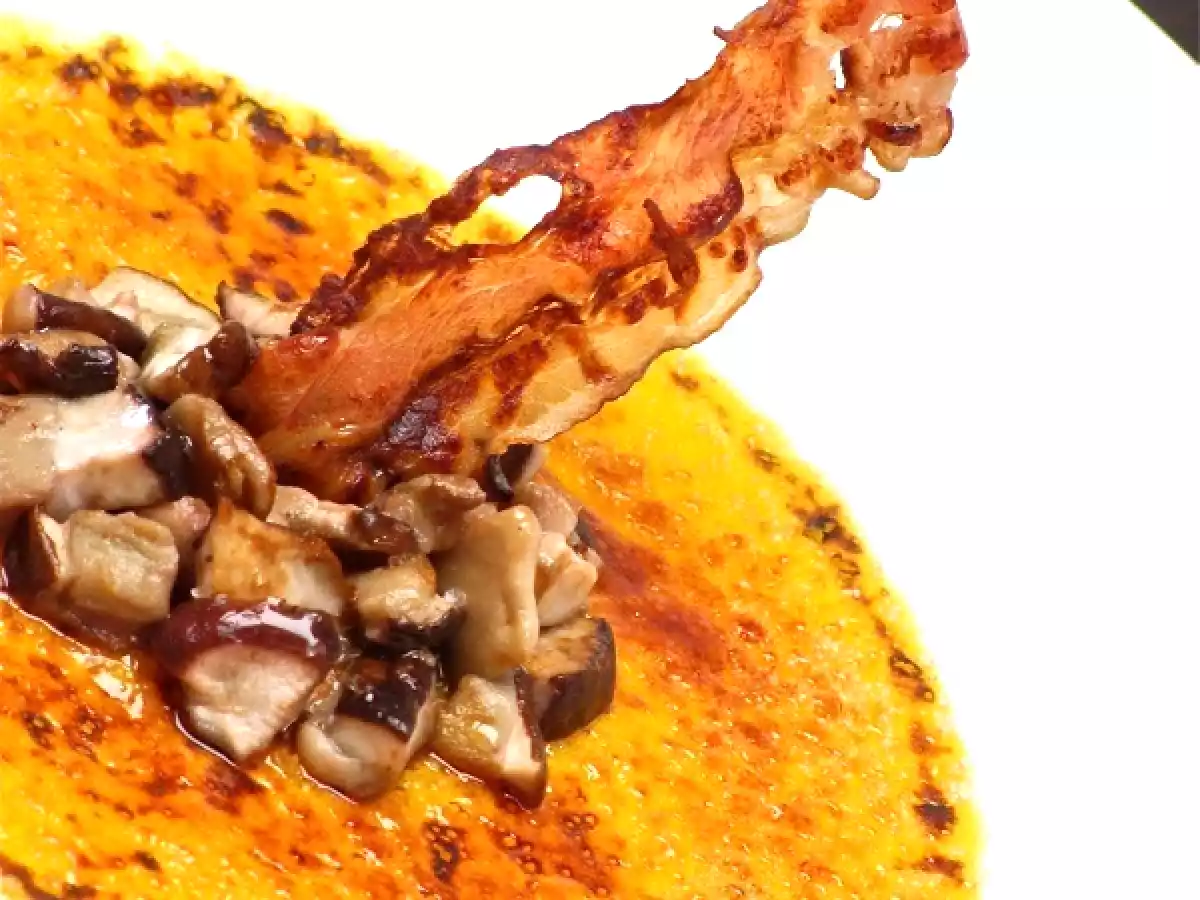Crème brulée di zucca con porcini e pancetta croccante - foto 2