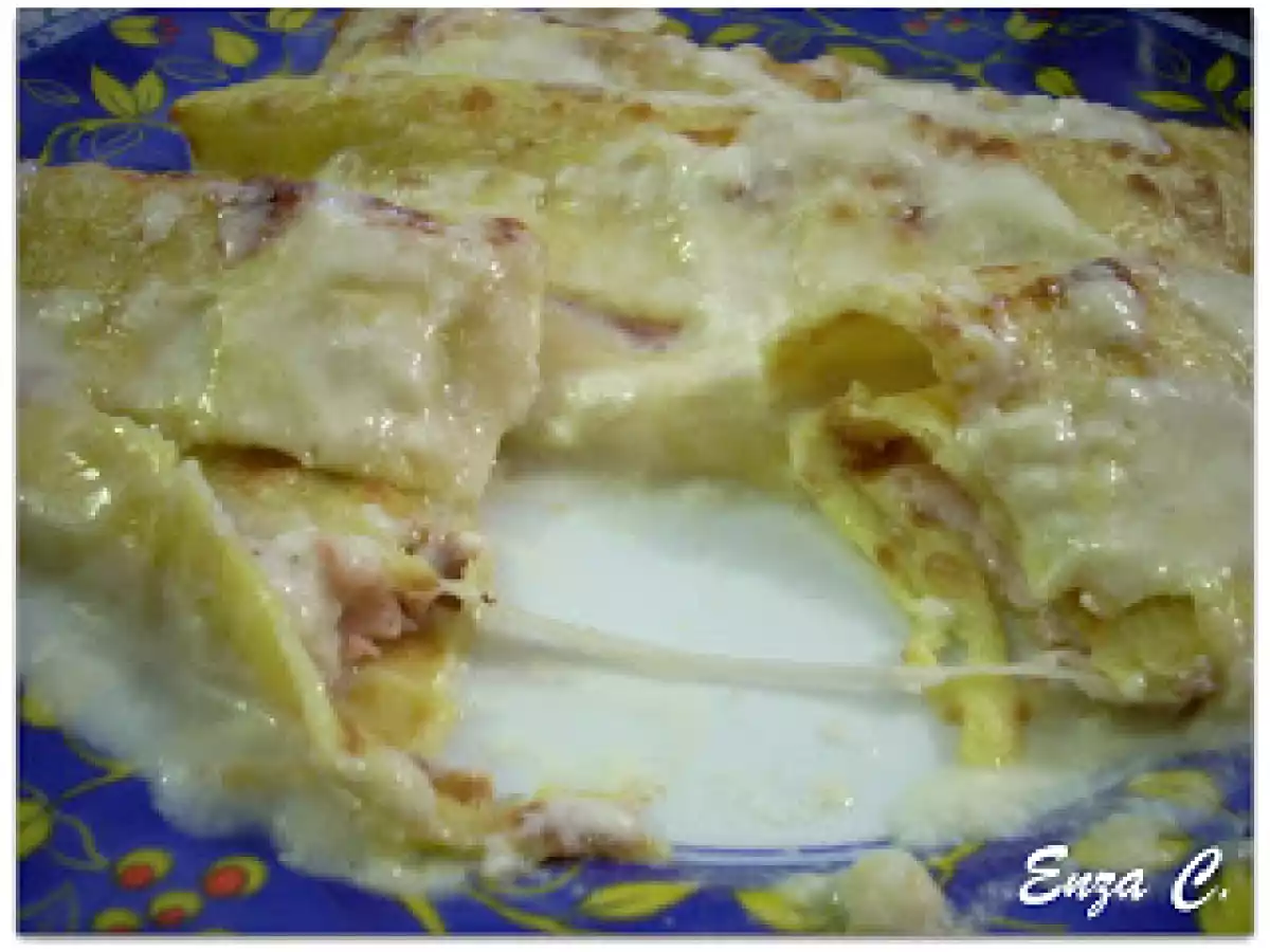Crepes salate al forno.