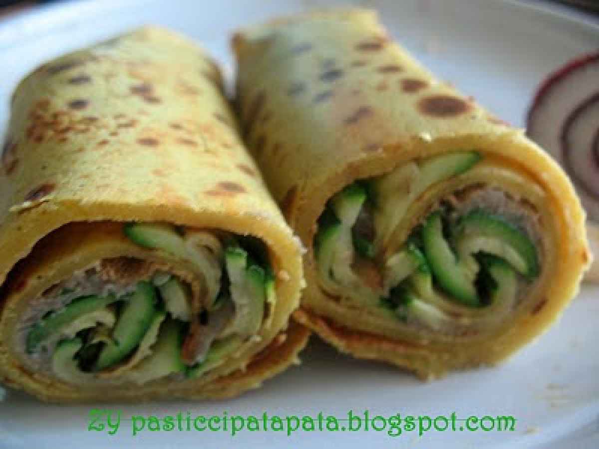 Crepes vegan con verdure e baba ganoush