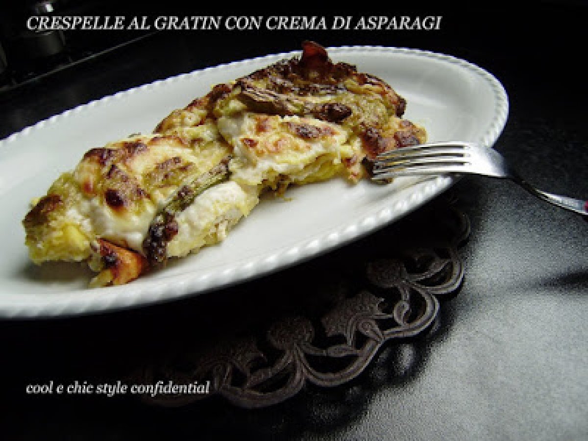 CRESPELLE AL GRATIN con CREMA DI ASPARAGI - foto 2