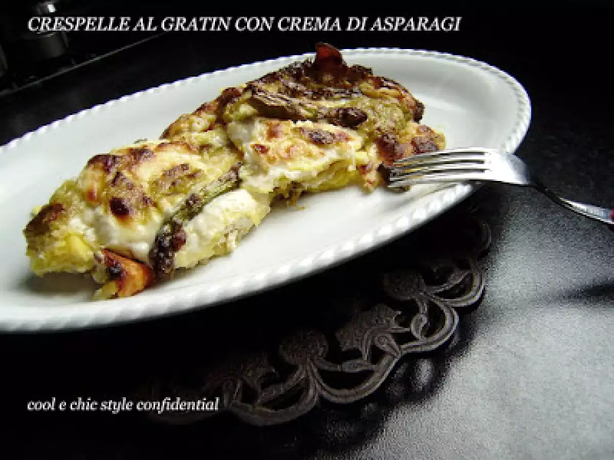 CRESPELLE AL GRATIN con CREMA DI ASPARAGI - foto 2