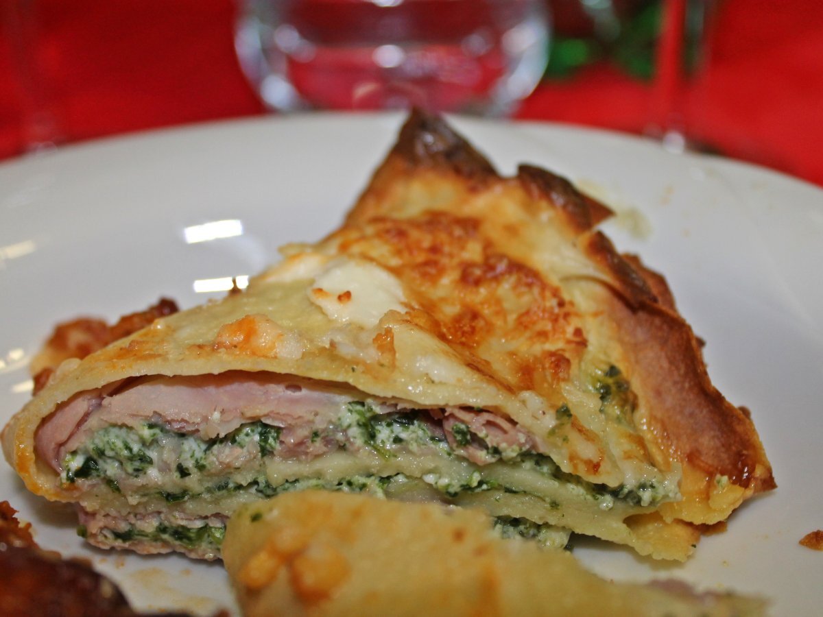 Crespelle ricotta, cotto e spinaci