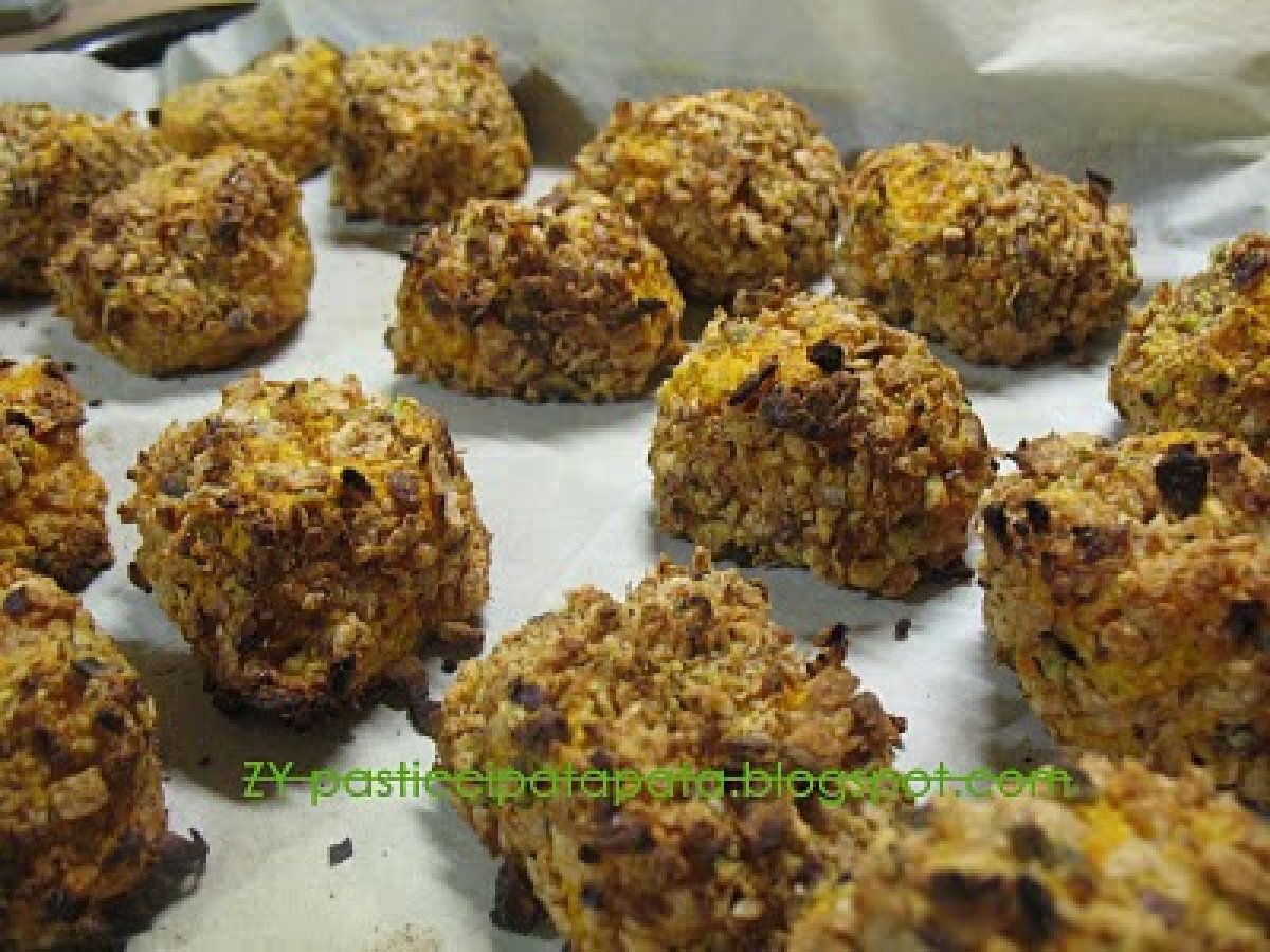 Crocchette di zucca e pistacchi con i cornflakes