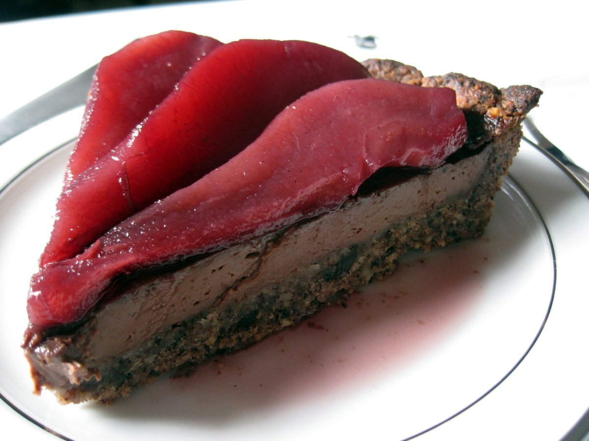 Crostata al cioccolato con pere al vino rosso - foto 4