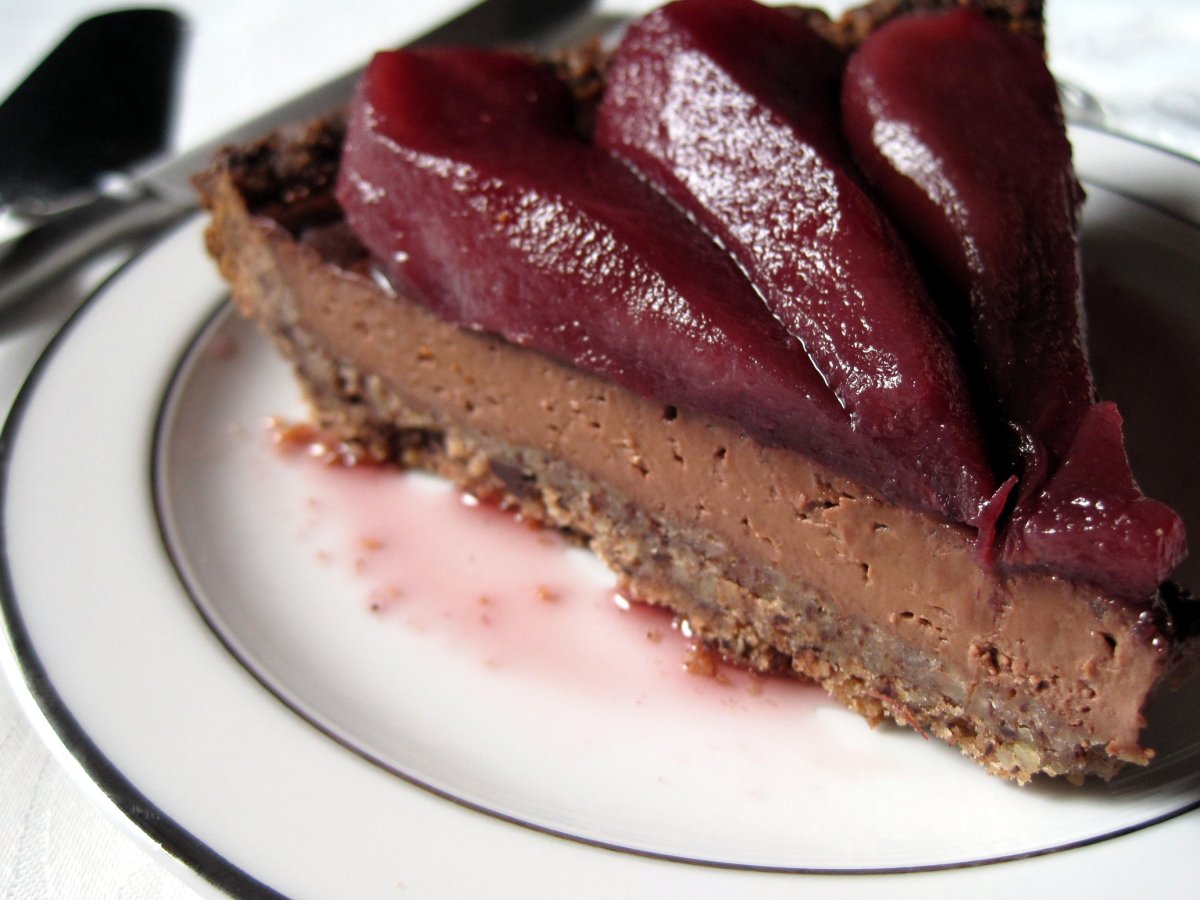 Crostata al cioccolato con pere al vino rosso - foto 5