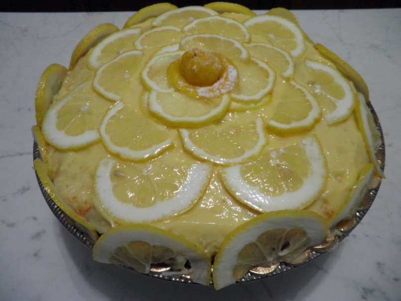 Crostata al limone con pasta frolla e pan di spagna, foto 5