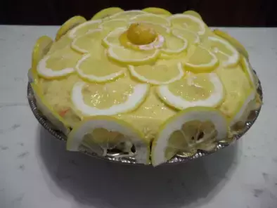 Crostata al limone con pasta frolla e pan di spagna, foto 6