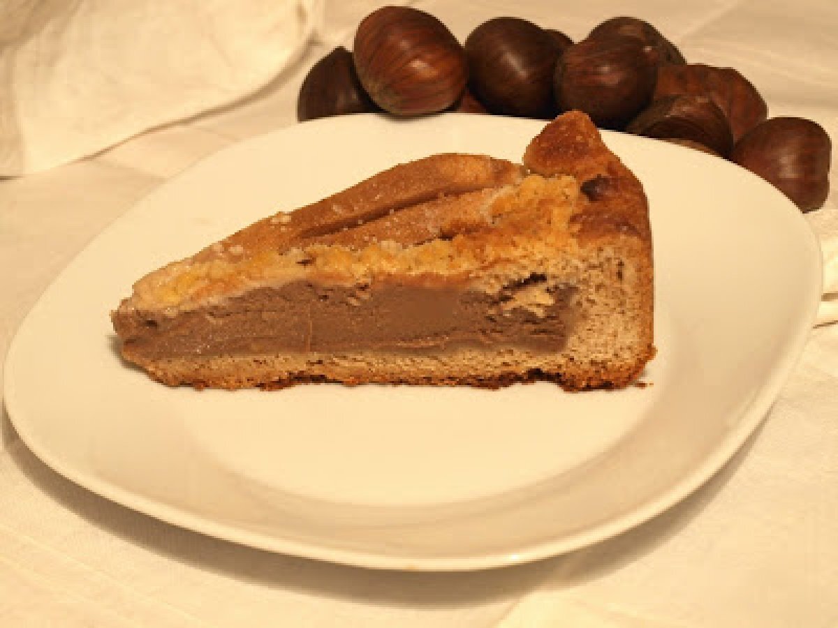 Crostata cioccolato e pere con farina di castagne