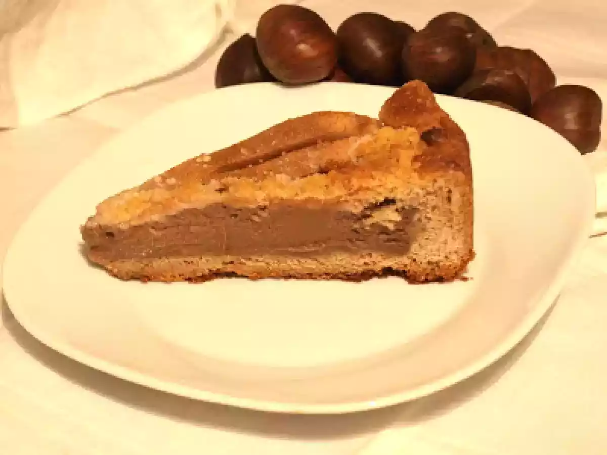 Crostata cioccolato e pere con farina di castagne