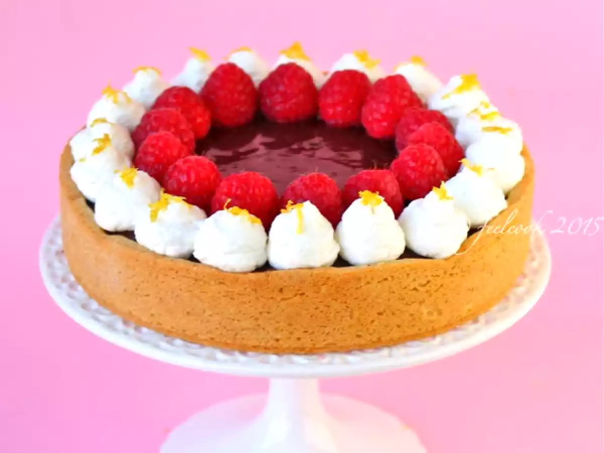 Crostata cioccolato lamponi e zenzero