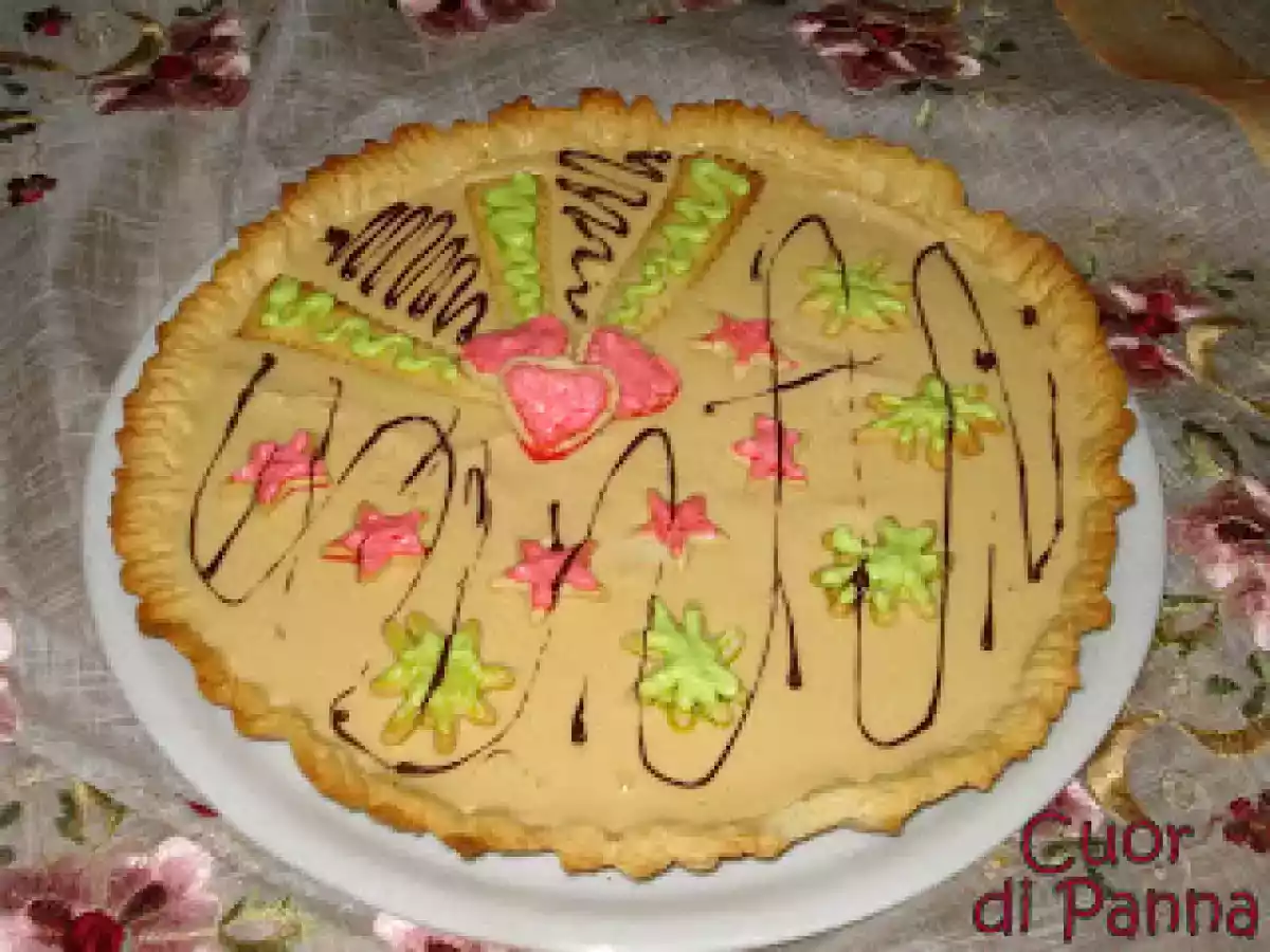 Crostata con crema al mascarpone e nutella bianca