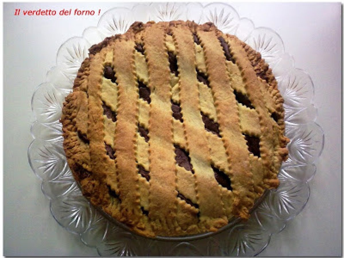 Crostata con crema di castagne e mousse di cioccolato nero