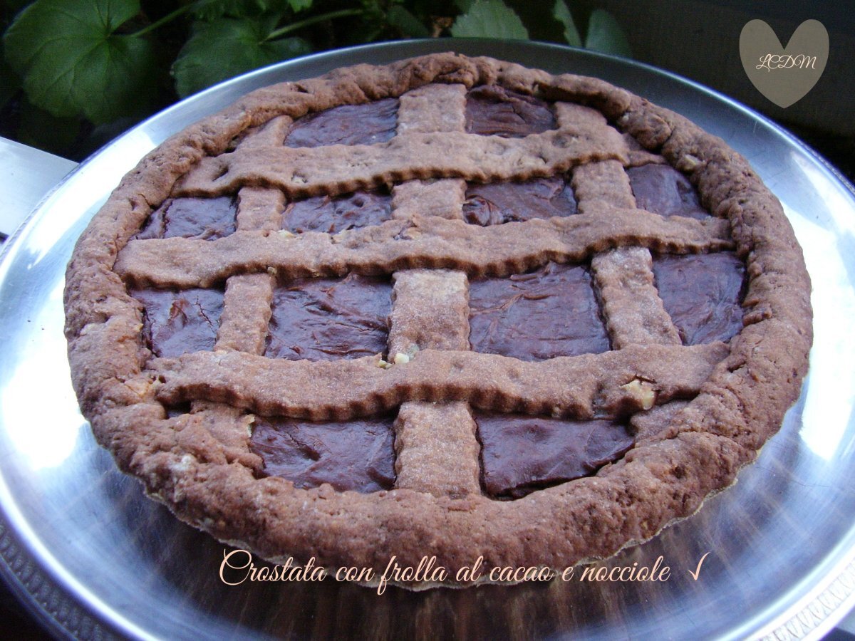 Crostata di frolla al cacao e nocciole con crema di ricotta al cacao - foto 2