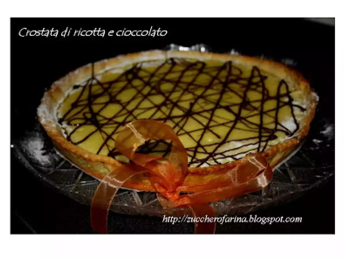 Crostata di ricotta, cioccolato e crema di pistacchio