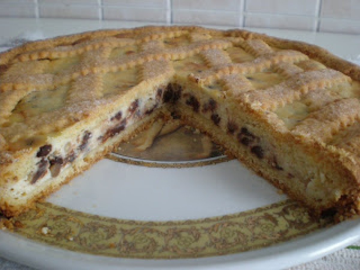 Crostata di ricotta con gocce di cioccolato e pinoli - foto 2