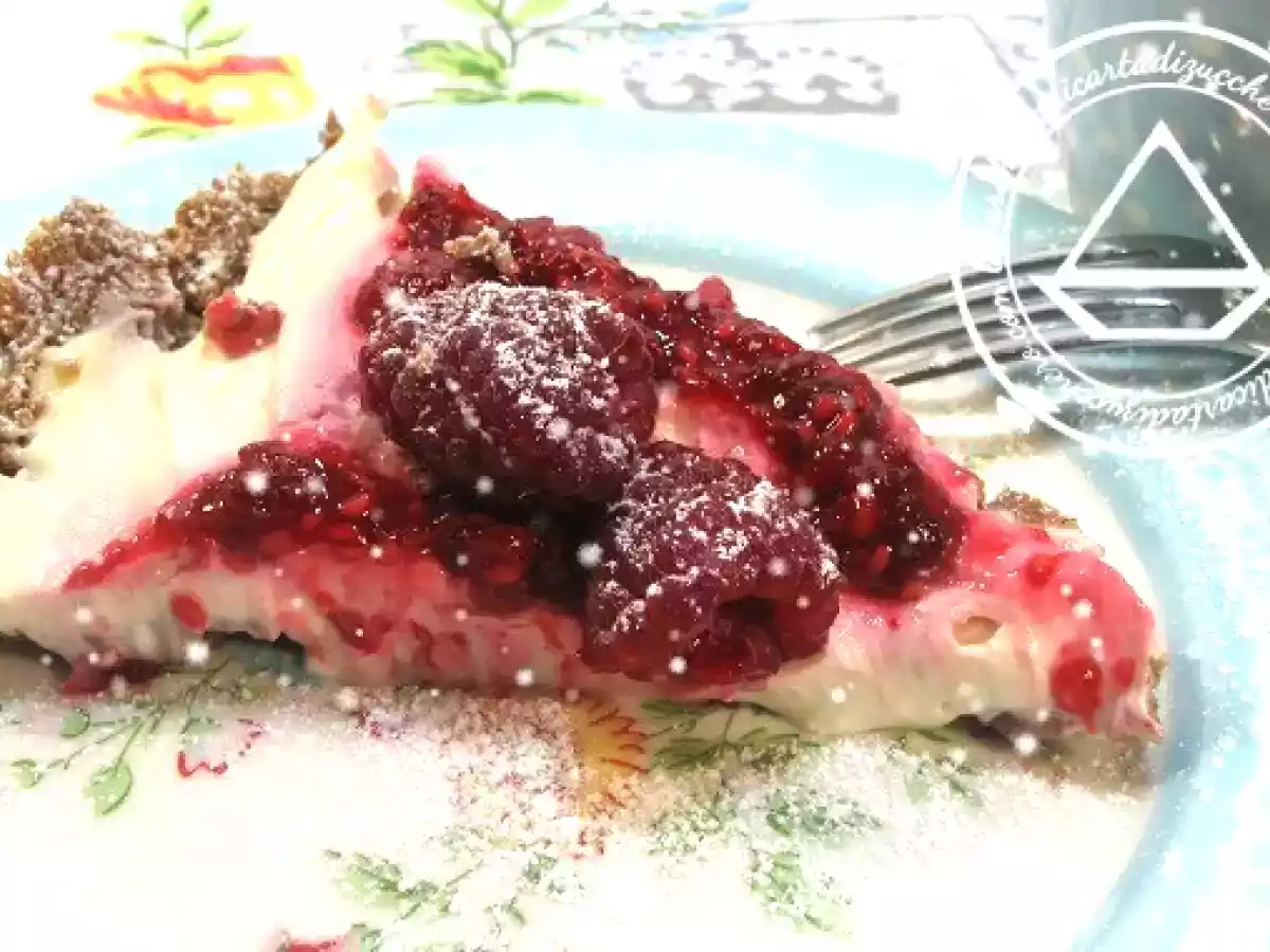 Crostata fredda ai lamponi schiacciati - senza cottura