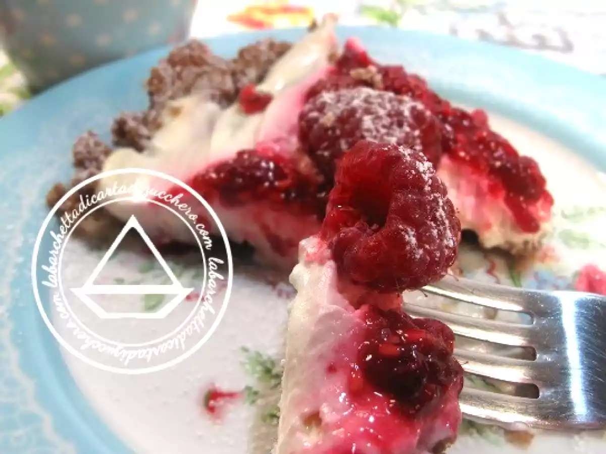 Crostata fredda ai lamponi schiacciati - senza cottura - foto 2