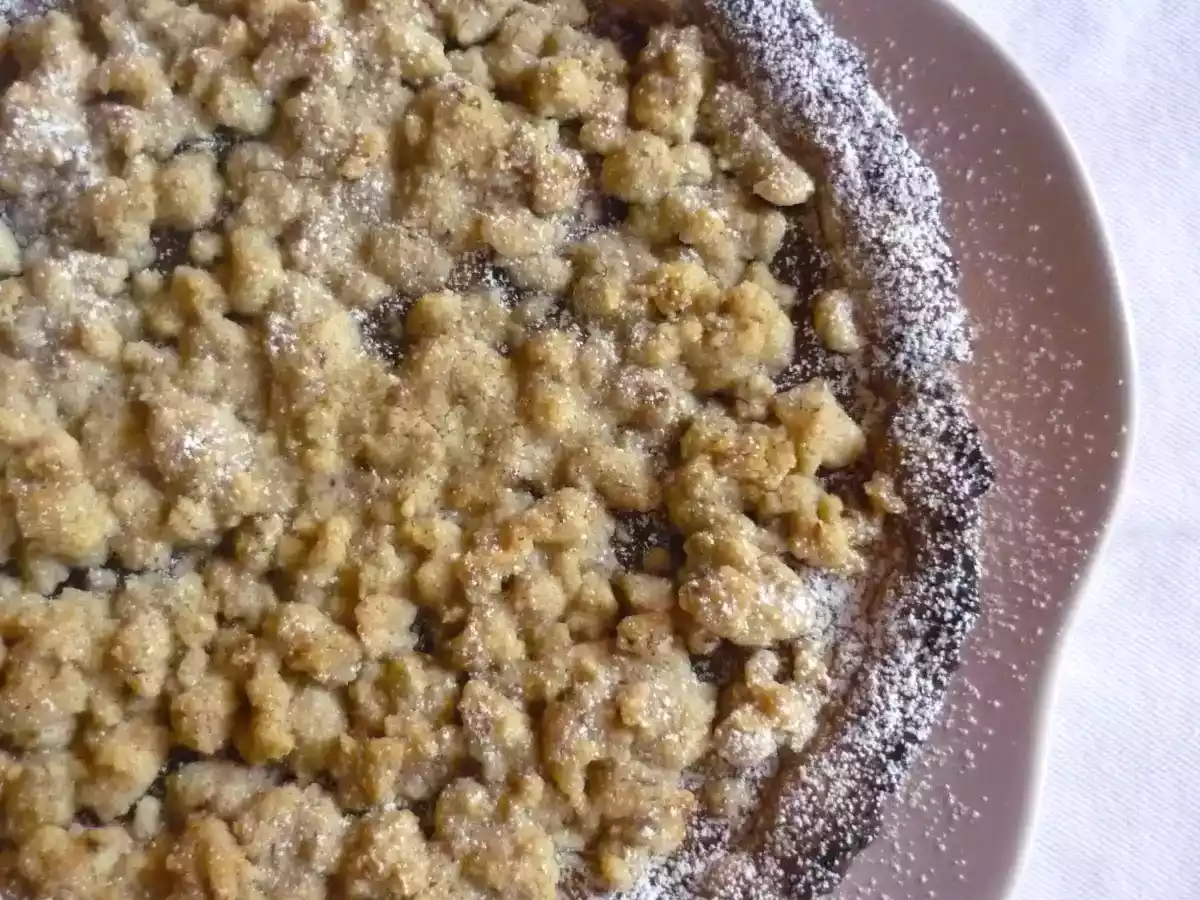Crostata streusel con marmellata di fichi