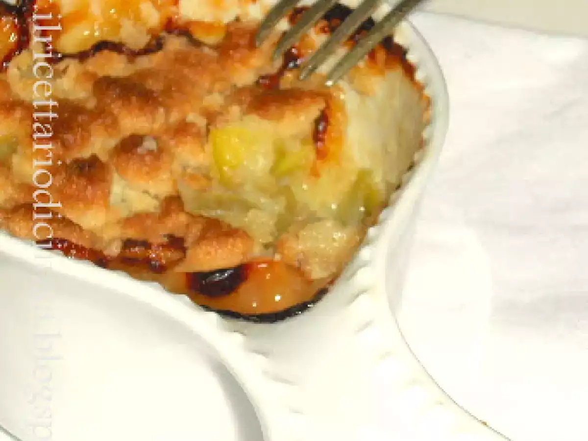 Crumble di porri e gorgonzola