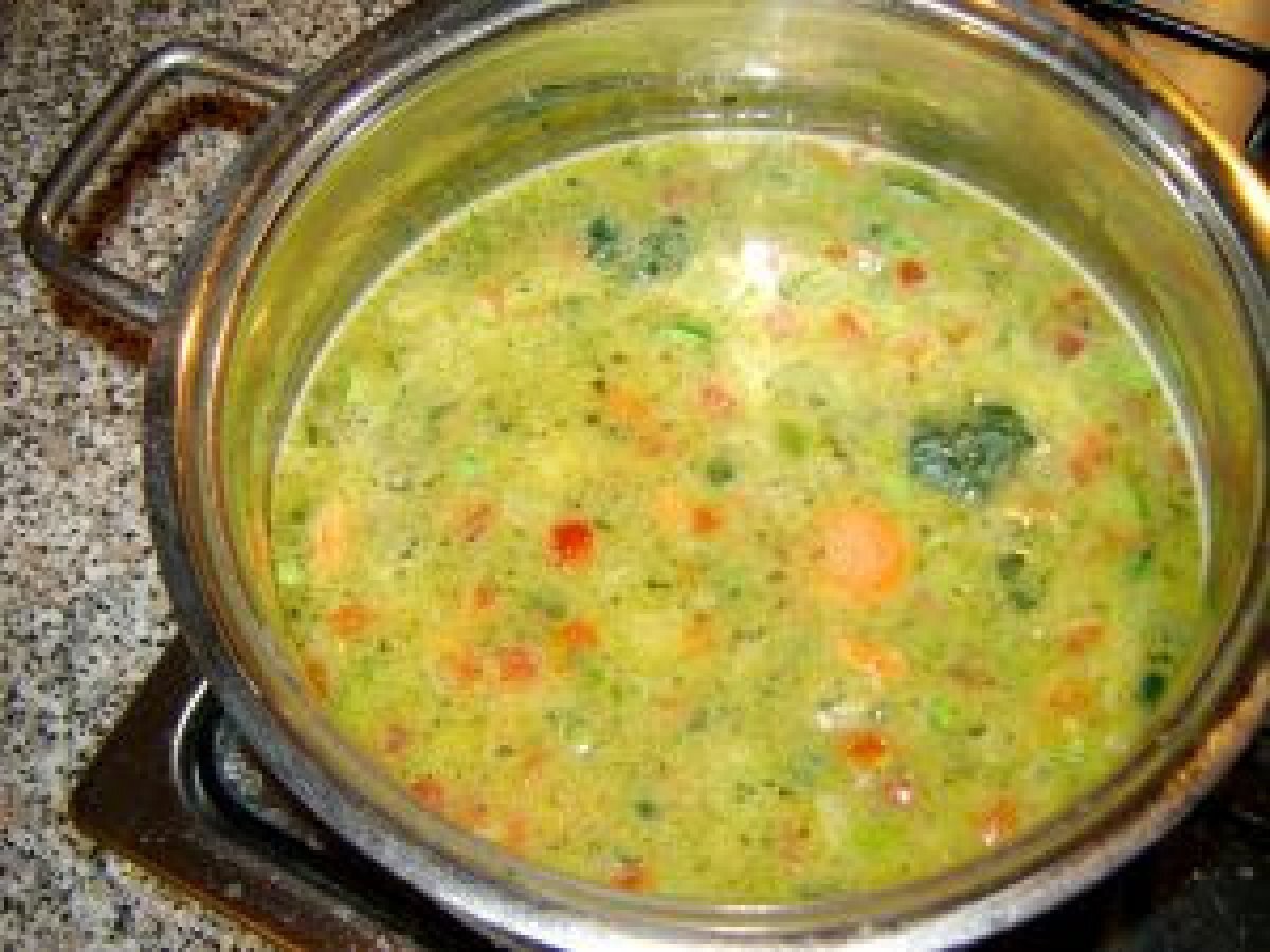 Curry di pesce con riso integrale e Passato di verdure con Tofu