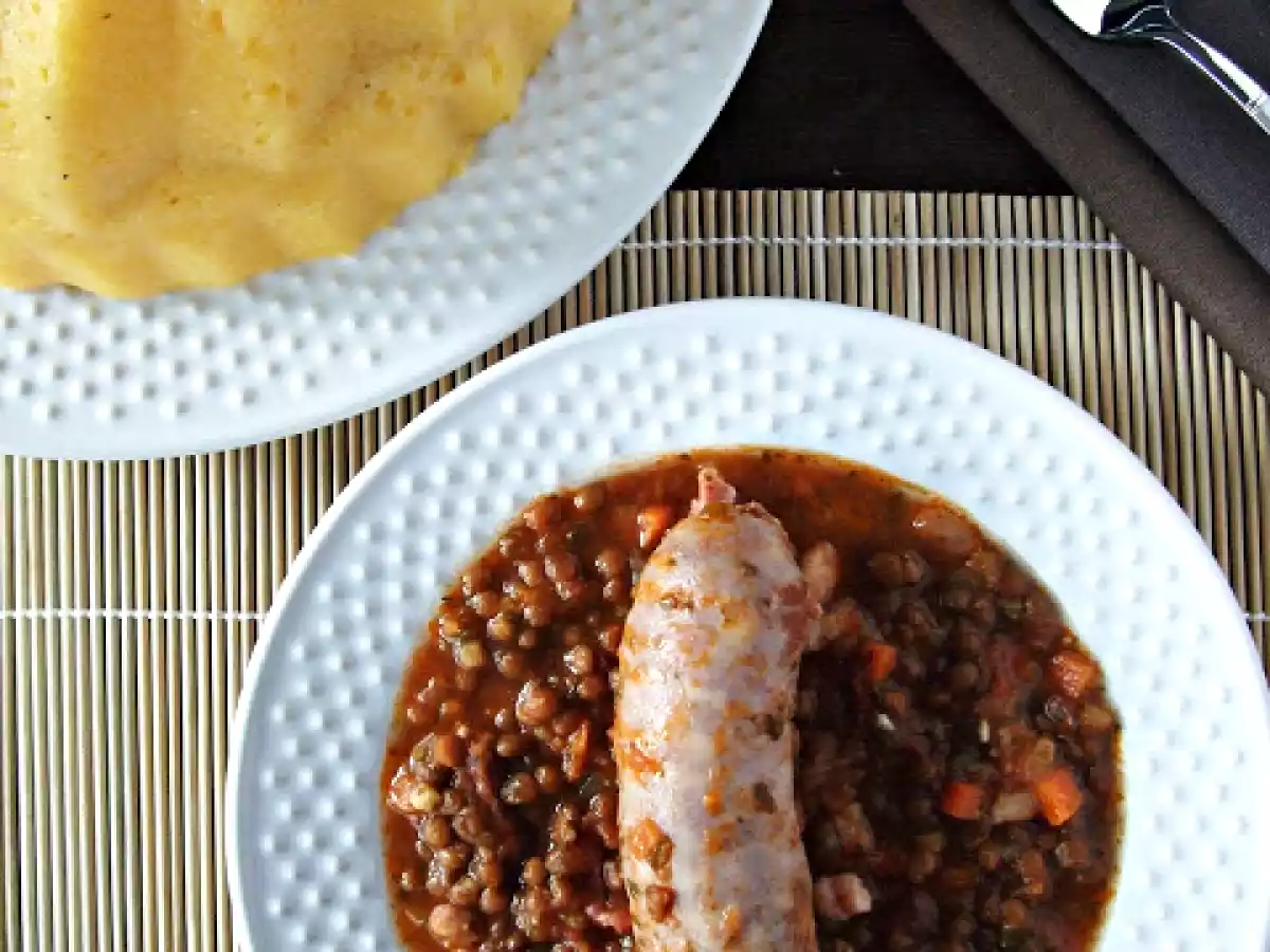 ...di polenta gialla, lenticchie e...