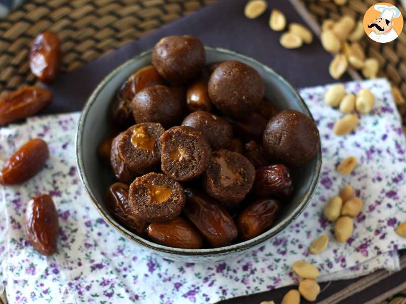 Energy balls cioccolato, datteri e purea di arachidi, foto 3