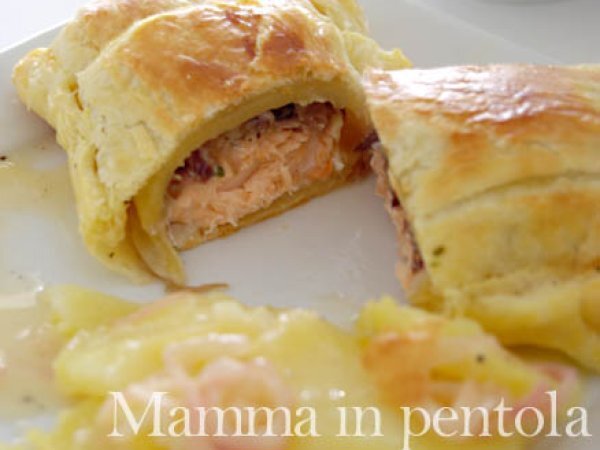 Fagottini di salmone al radicchio in crosta di sfoglia, foto 2