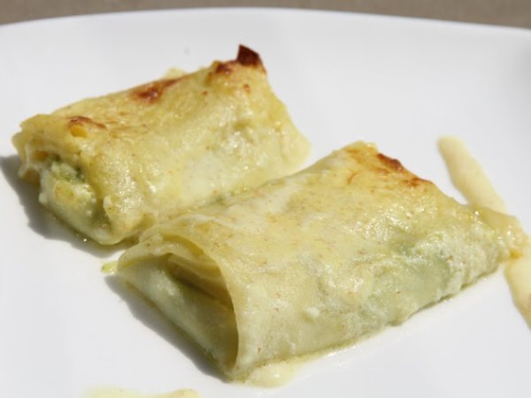 Fagottini gratinati alla crema di zafferano