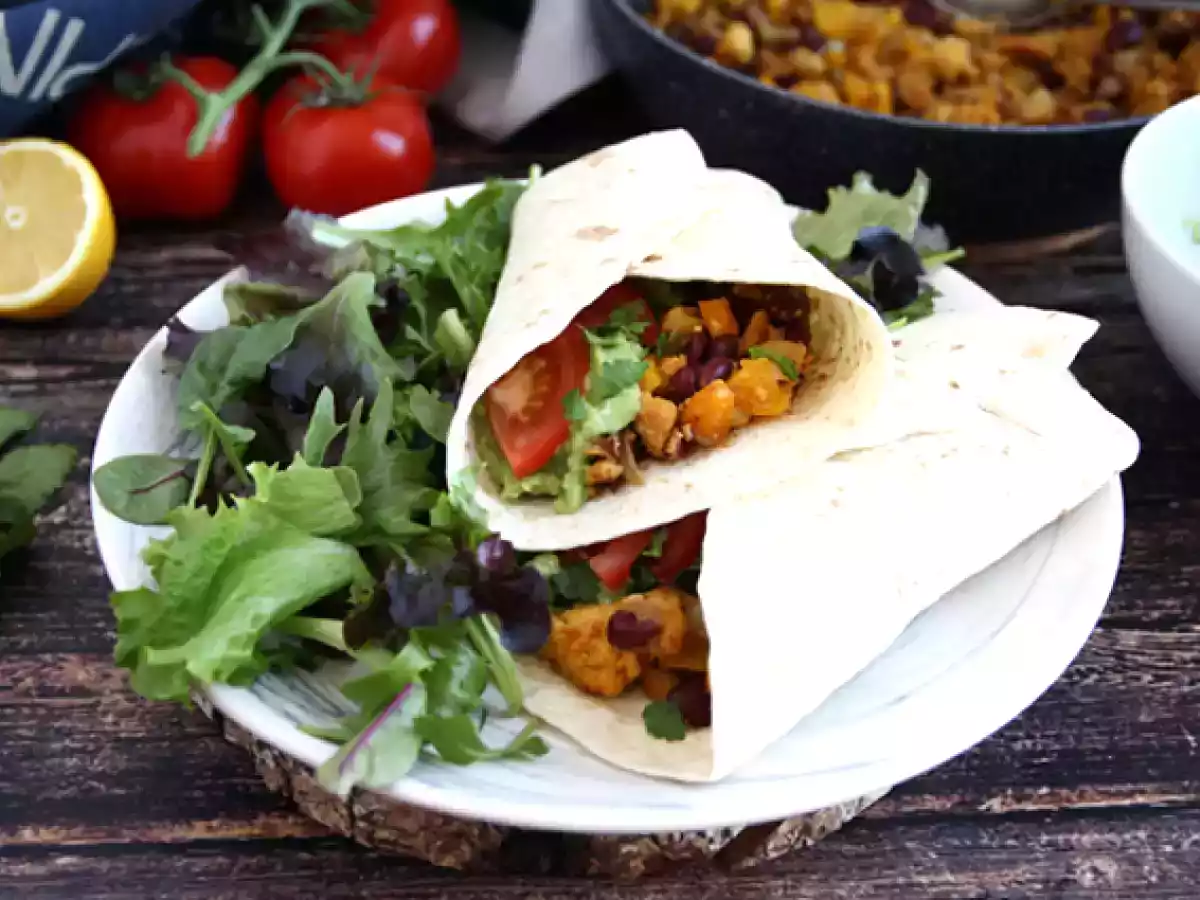 Fajitas vegetariane con proteine di soia