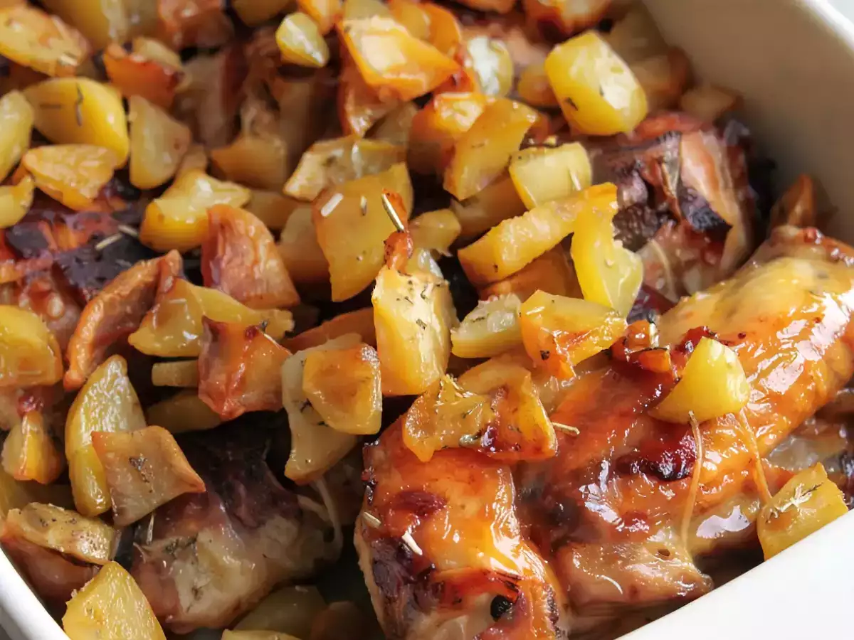 Faraona arrosto con petali di patate - foto 2