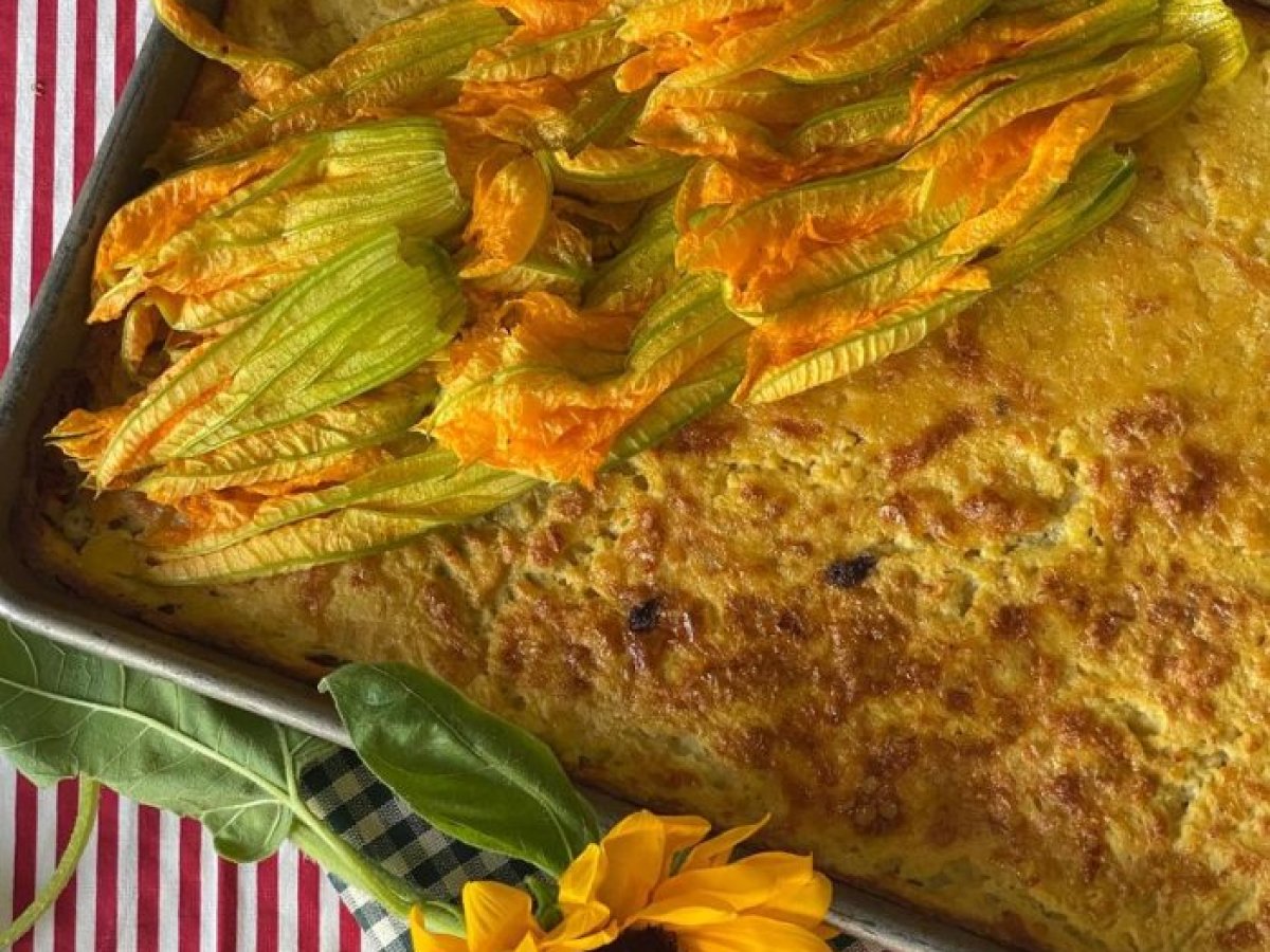 Farinata con i fiori di zucca senza glutine