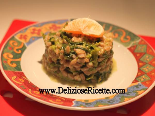 FARRO CON CIME DI RAPA AL PROFUMO DEL MANDARINO