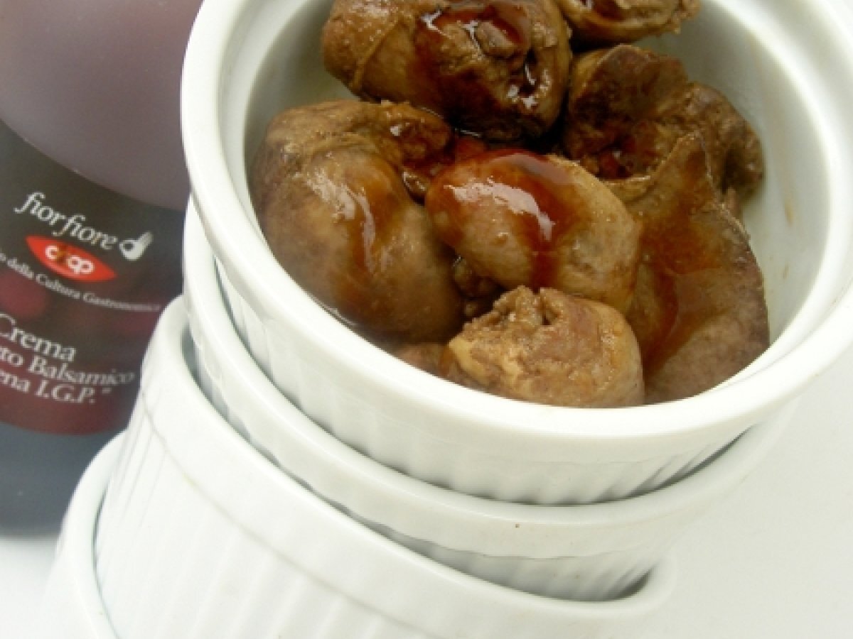 Fegatini e cuori al balsamico