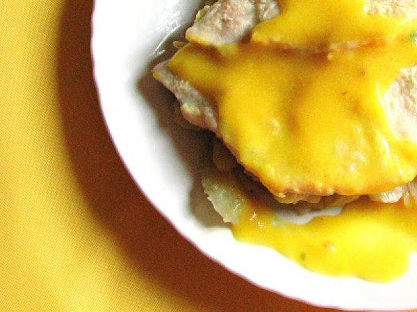 FETTINE DI LONZA CON FINOCCHI FONDENTI E SALSA ALL'ARANCIA, CARDAMOMO E CURCUMA, foto 2