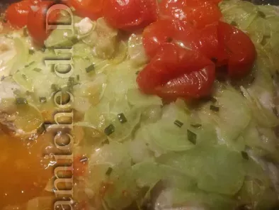 Filetti di cernia in crosta di zucchine e pomodorini pachino, foto 5
