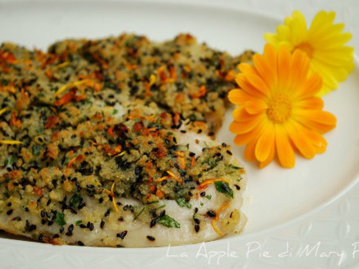 Filetto di cernia in crosta di calendula