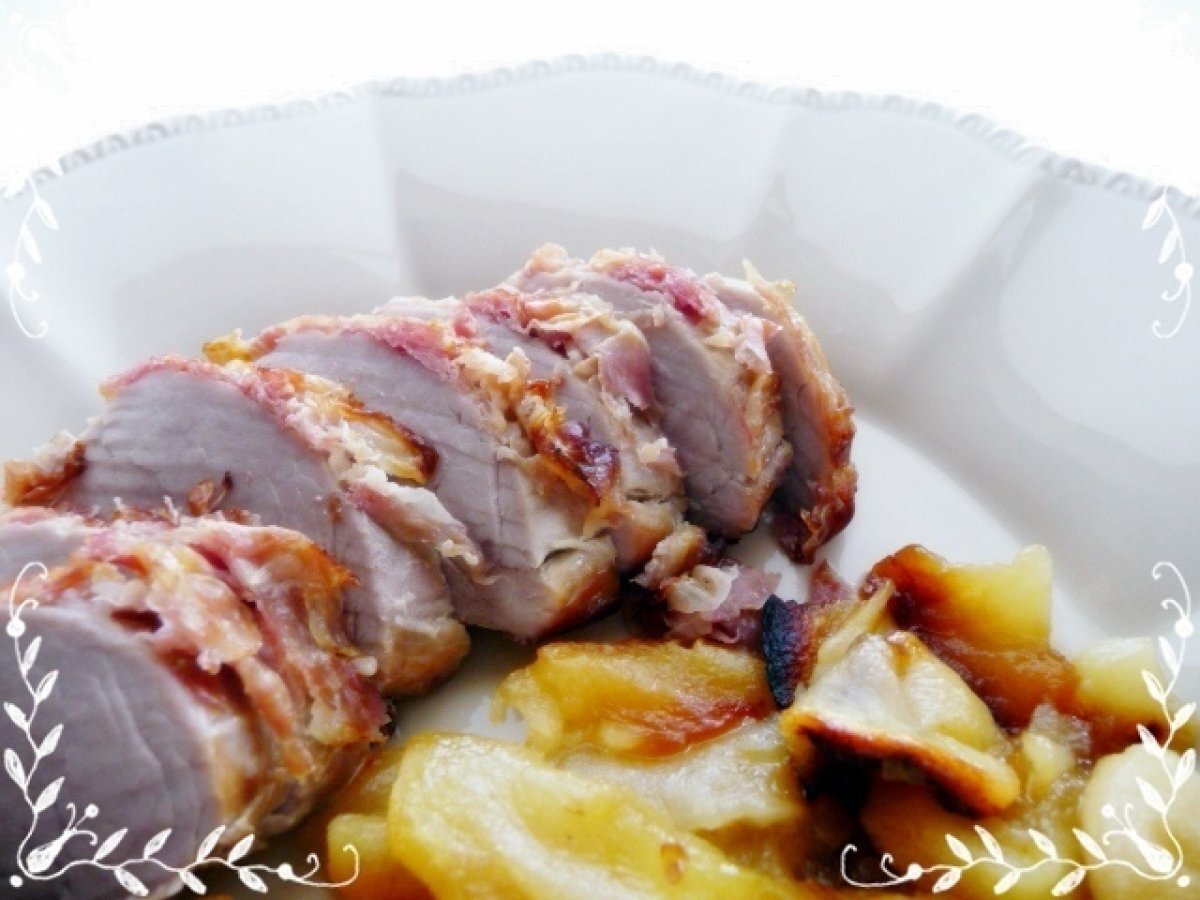 Filetto di maiale con pancetta e mele