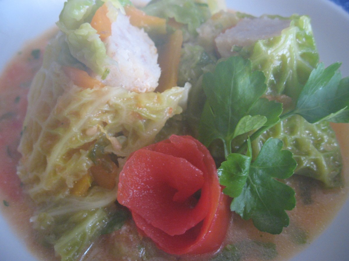 Filetto di merluzzo in fagotto con concassè di pomodori