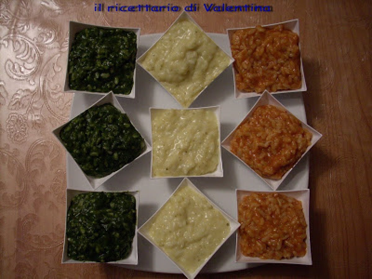 FINGER FOOD TRICOLORE IN RISOTTO
