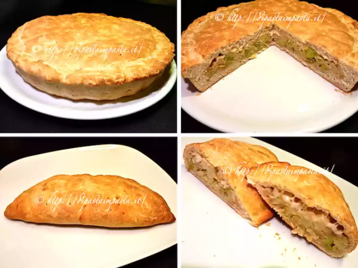 Focaccia ripiena di broccolo romano alici provola e calzone