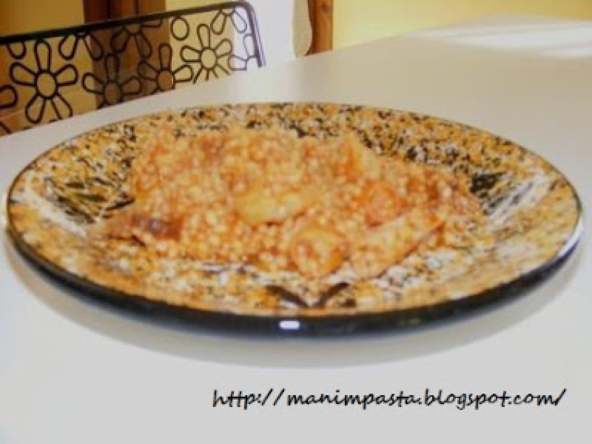 Fregola Sarda Gamberi Freschi E Pancetta Affumicata