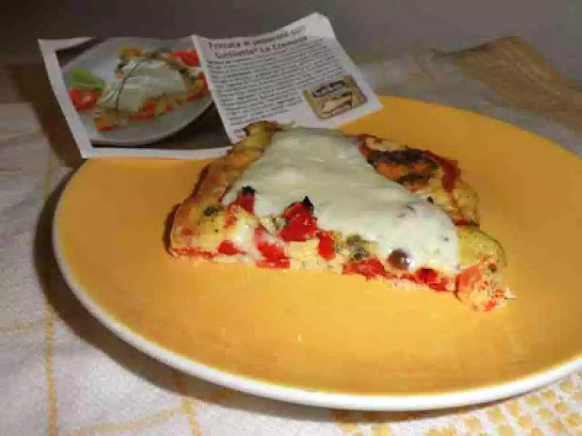 Frittata ai peperoni con sottilette ed erbette
