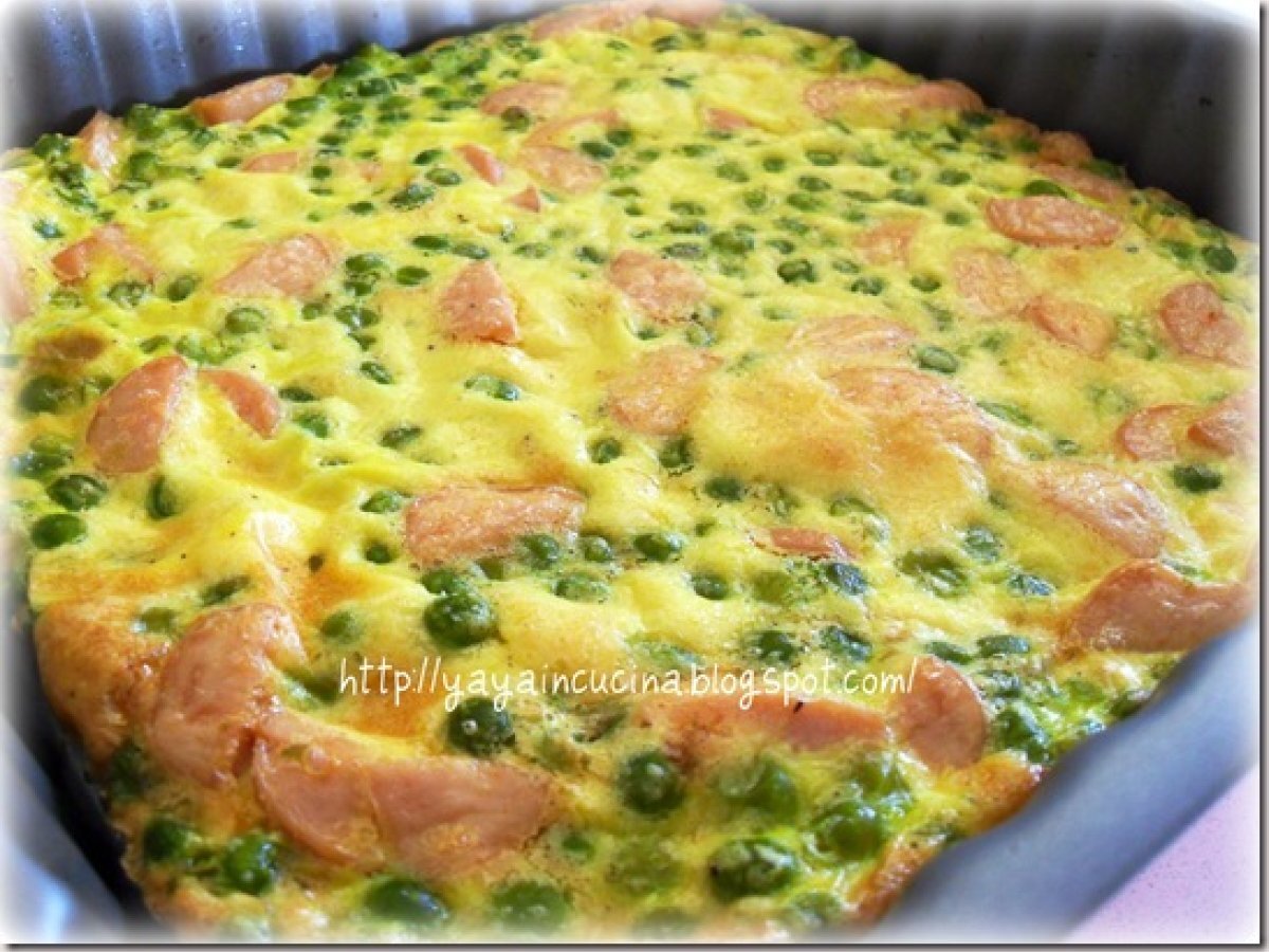Frittata al Forno con Piselli e Wurstel
