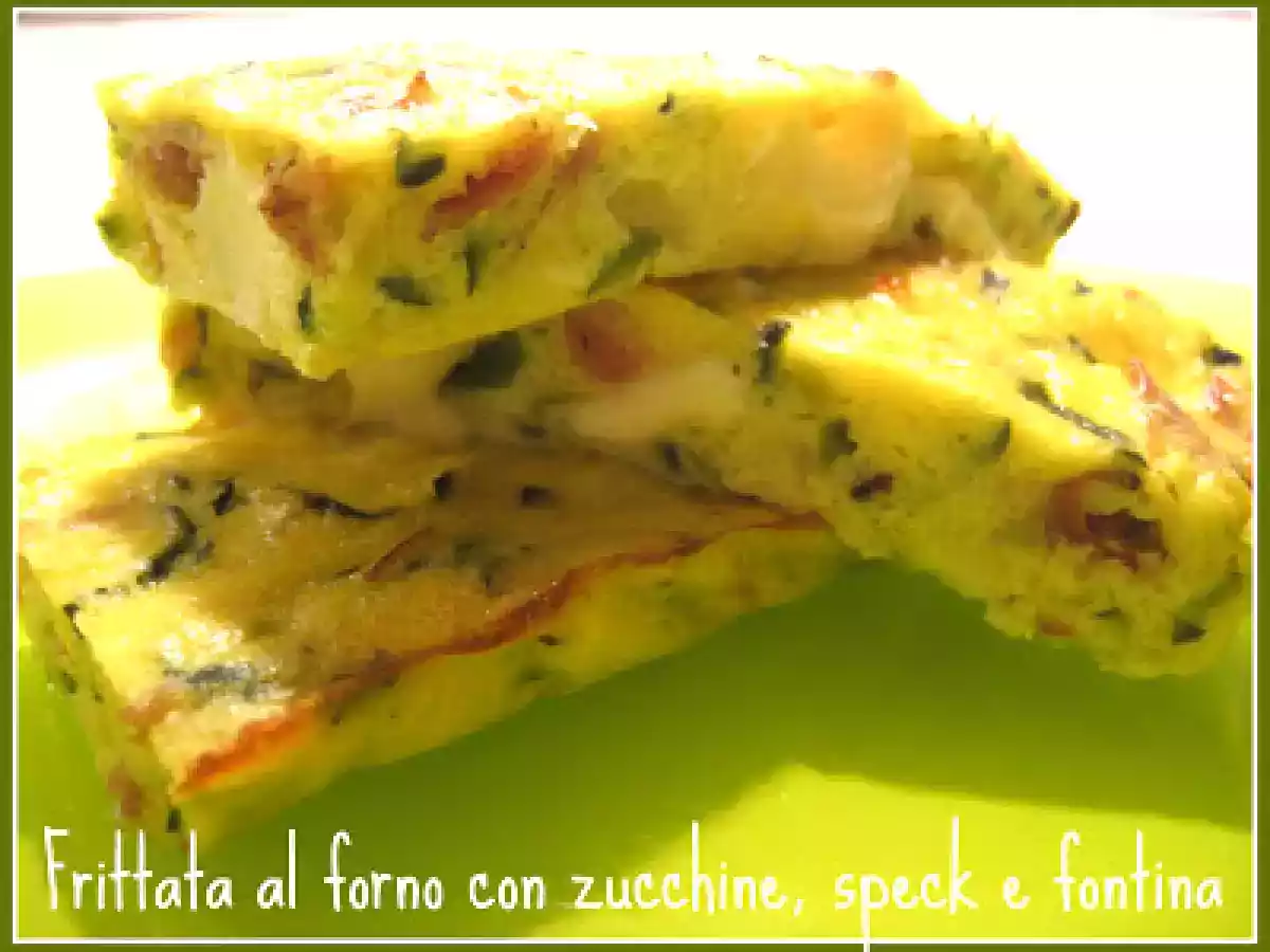 Frittata al forno con zucchine, speck e fontina