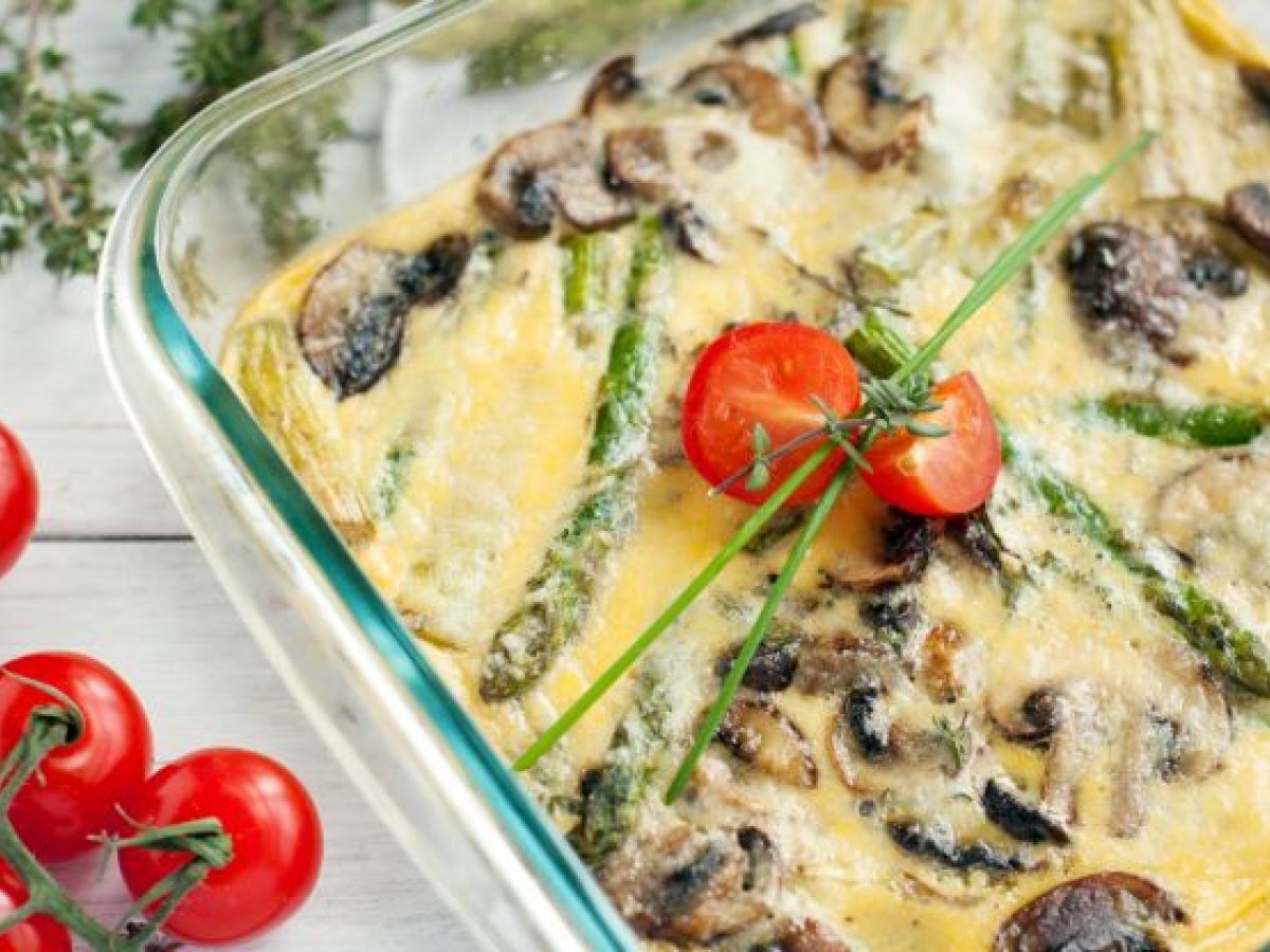 Frittata asparagi e funghi