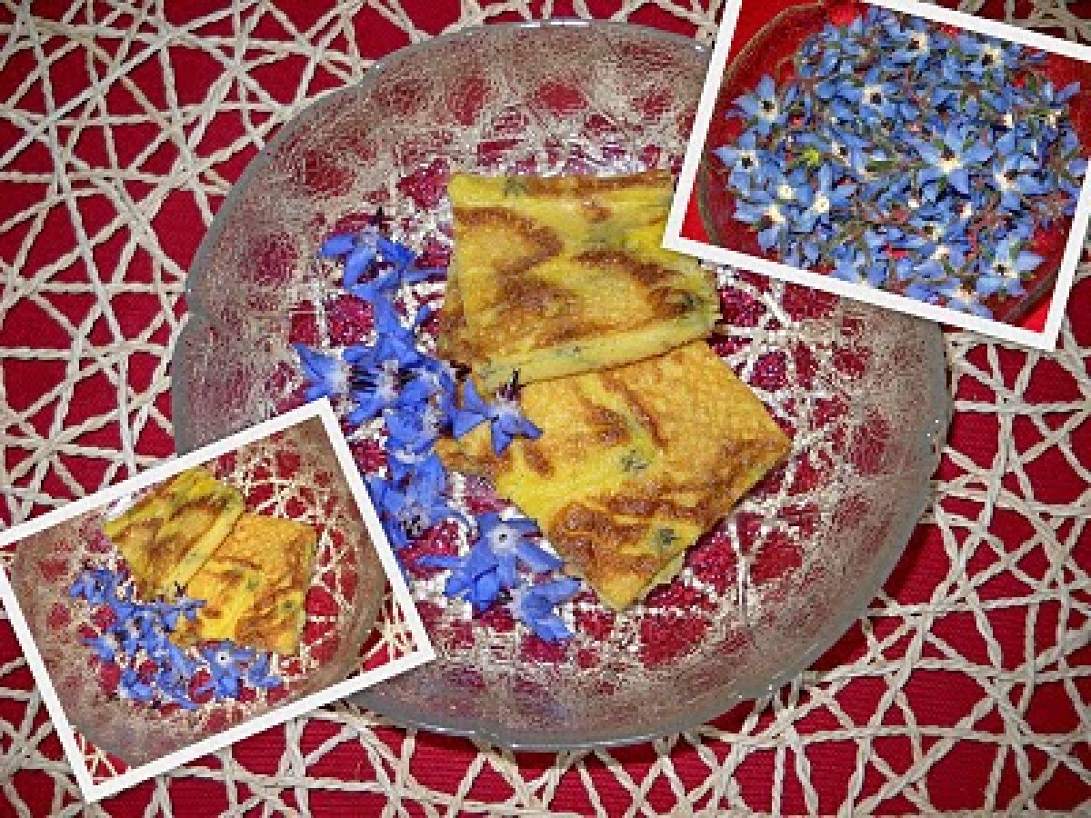 Frittata con fiori di borragine