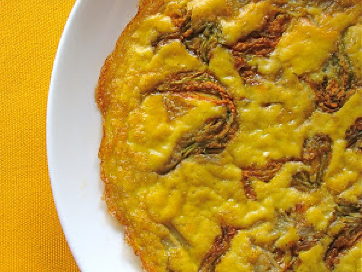 Ricetta frittata al forno con fiori di zucca